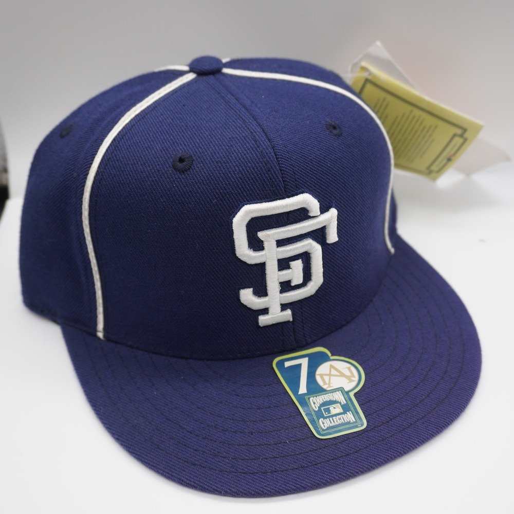 San‎ Francisco Giants Hat Mens 7 Navy Blue Cooperstown Collection Fitted Cap VTG